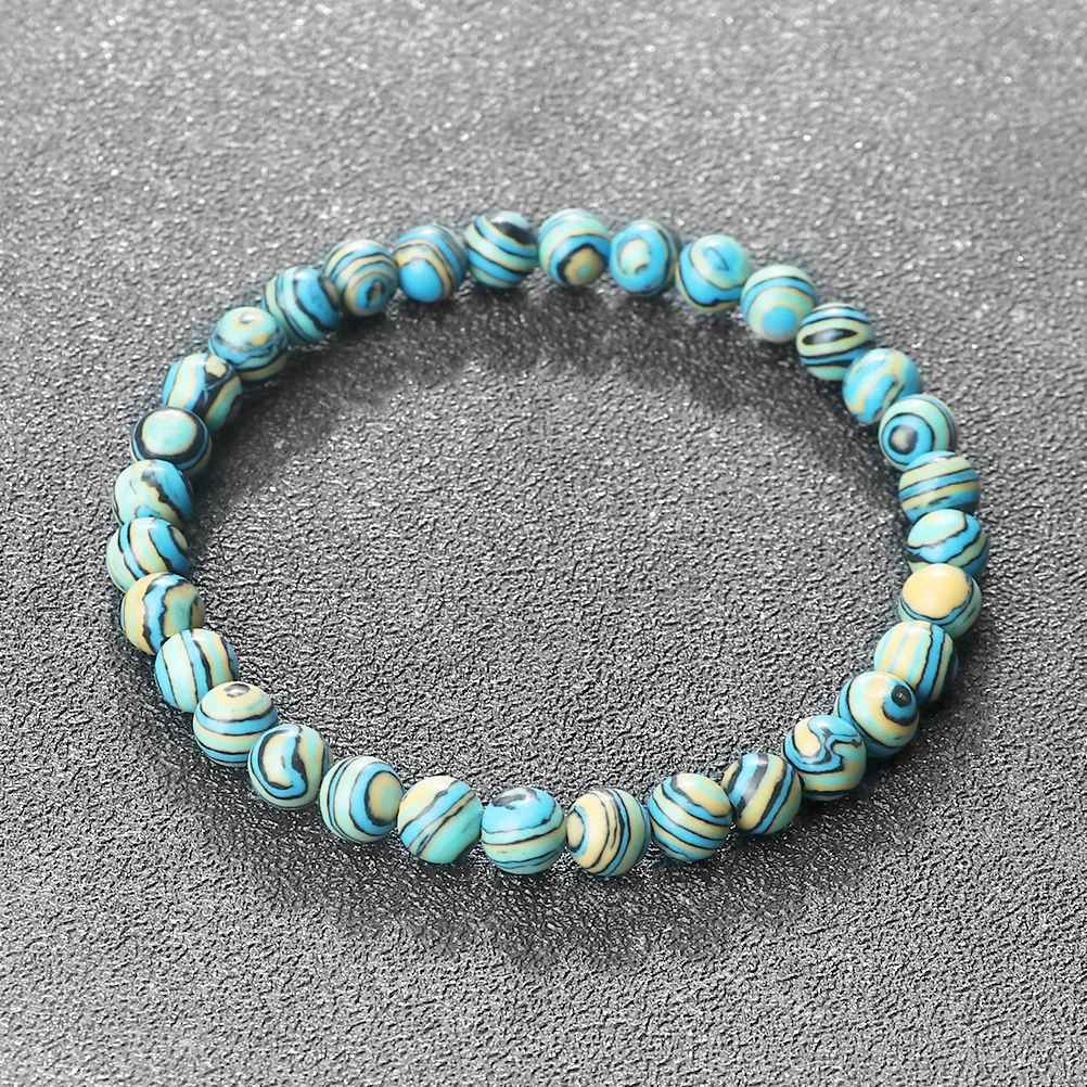 Anica - Blåa Malakit Naturliga Stenar Armband