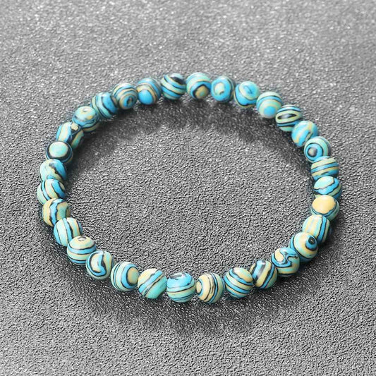 Anica - Blåa Malakit Naturliga Stenar Armband